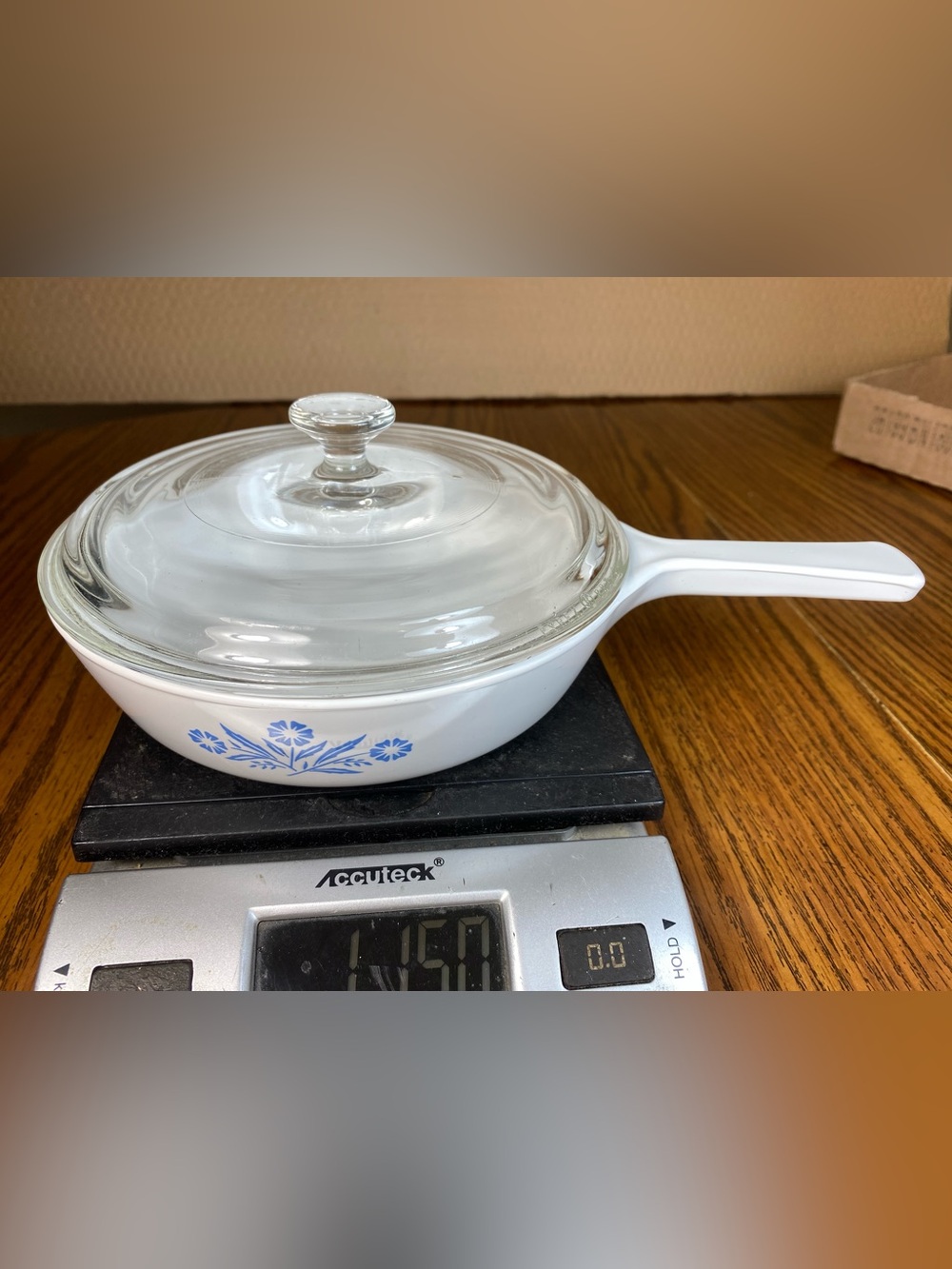 CorningWare Blue Cornflower P-83-B Menuette Skillet & Pyrex P-83-C Glass Lid